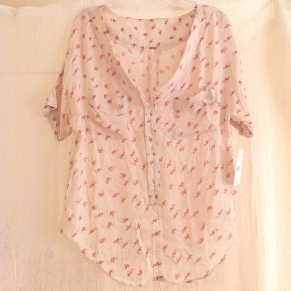 NWT Free People tea combo floral blouse